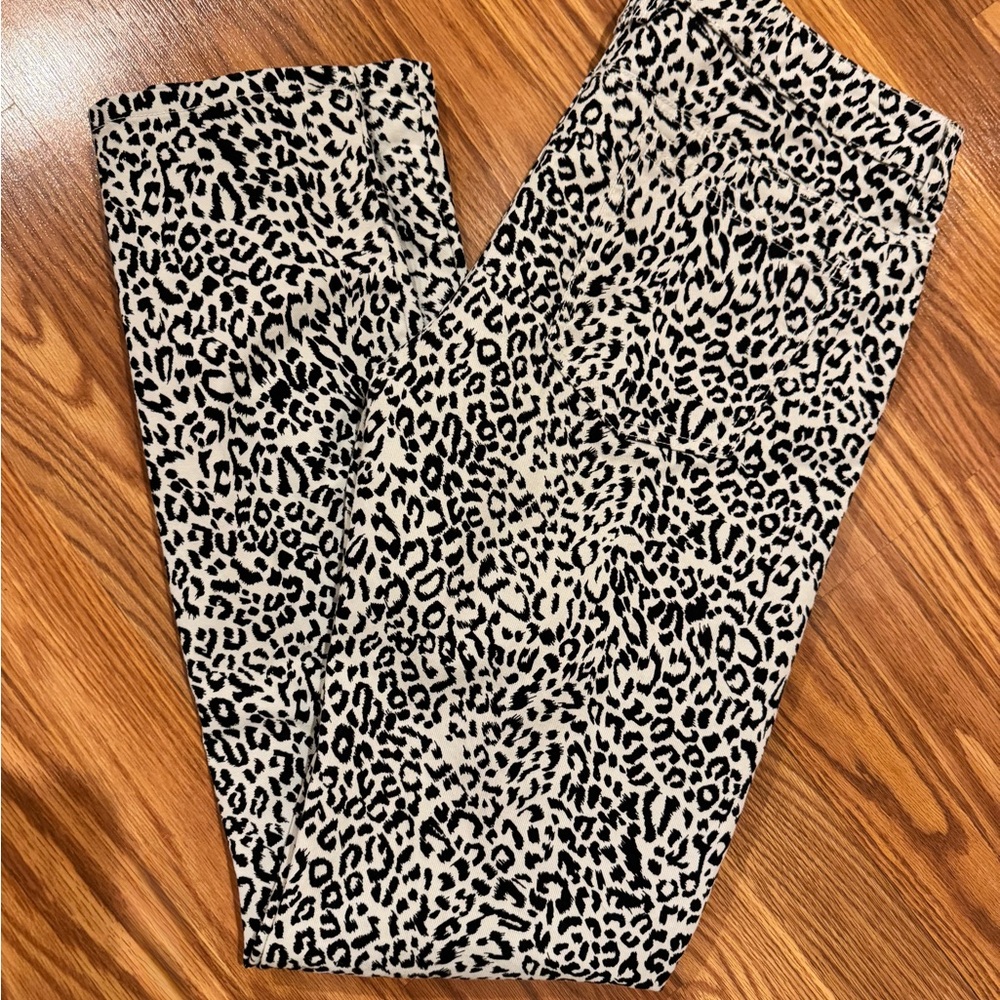Leopard Print Black & White Pants / Jeans Garnett Hill 12 L
